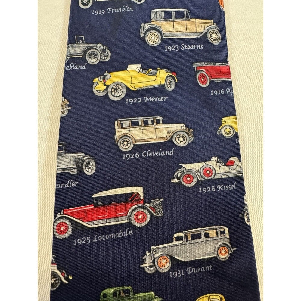Alynn Neckwear Antique Cars Tie Vintage Classic Cars USA Made Novelty Necktie